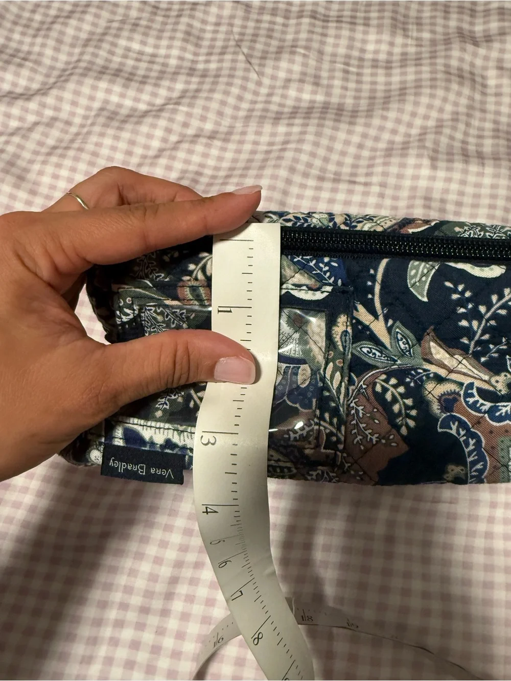 Vera Bradley Quilted Floral Navy Compact Lunch Bag with Top Handle
